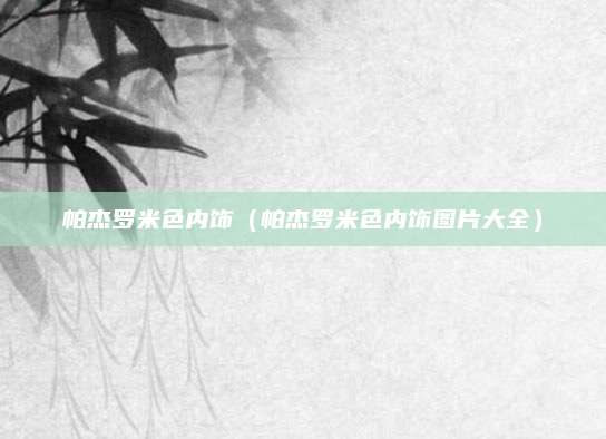 帕杰罗米色内饰(帕杰罗米色内饰图片大全)