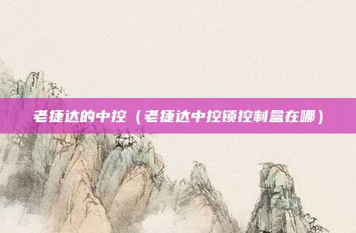 老捷达的中控(老捷达中控锁控制盒在哪)