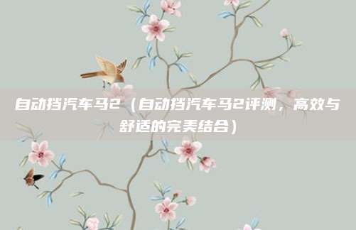 自动挡汽车马2（自动挡汽车马2评测，高效与舒适的完美结合）