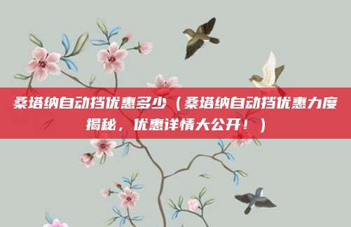桑塔纳自动挡优惠多少(桑塔纳自动挡优惠力度揭秘,优惠详情大公开!)