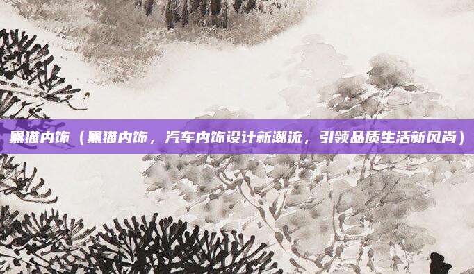 黑猫内饰(黑猫内饰,汽车内饰设计新潮流,引领品质生活新风尚)