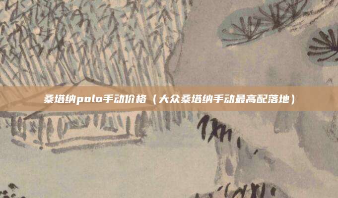 桑塔纳polo手动价格(大众桑塔纳手动最高配落地)