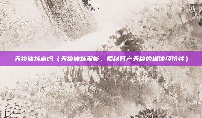 天籁油耗高吗（天籁油耗解析，揭秘日产天籁的燃油经济性）