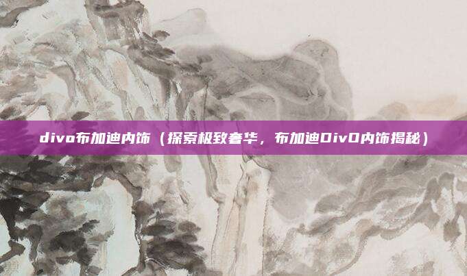 divo布加迪内饰(探索极致奢华,布加迪DivO内饰揭秘)