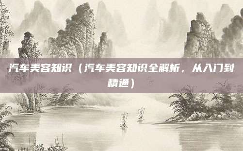 汽车美容知识(汽车美容知识全解析,从入门到精通)