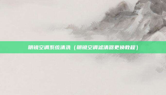 明锐空调系统清洗(明锐空调滤清器更换教程)
