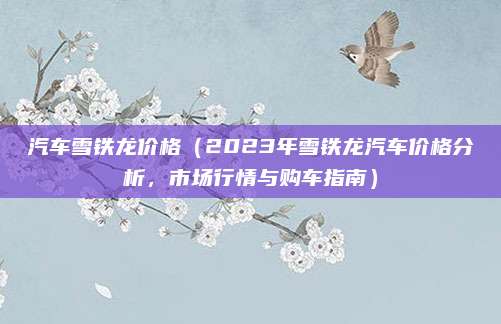 汽车雪铁龙价格(2023年雪铁龙汽车价格分析,市场行情与购车指南)
