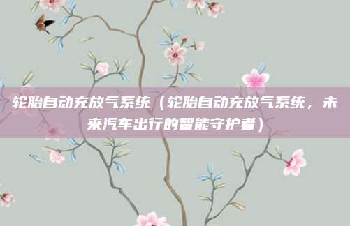 轮胎自动充放气系统(轮胎自动充放气系统,未来汽车出行的智能守护者)