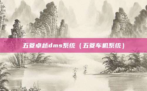 五菱卓越dms系统(五菱车机系统)