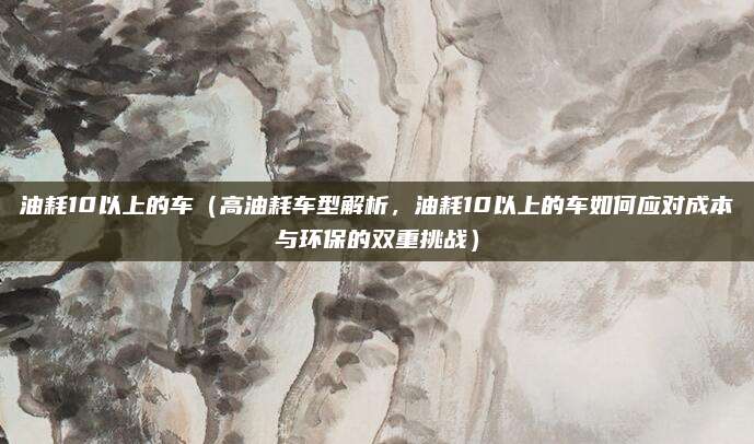 油耗10以上的车(高油耗车型解析,油耗10以上的车如何应对成本与环保的双重挑战)