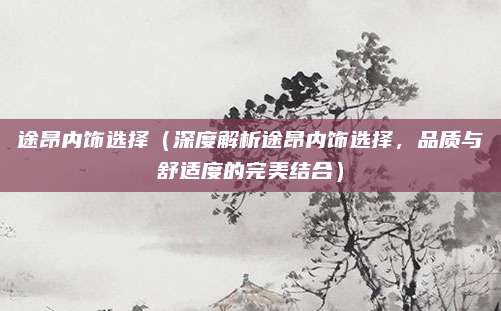 途昂内饰选择(深度解析途昂内饰选择,品质与舒适度的完美结合)