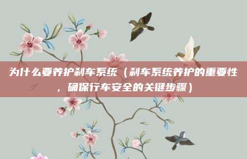 为什么要养护刹车系统（刹车系统养护的重要性，确保行车安全的关键步骤）