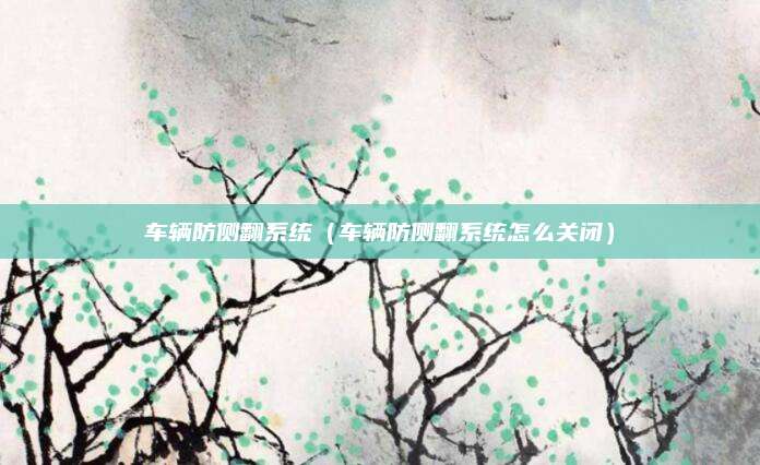 车辆防侧翻系统（车辆防侧翻系统怎么关闭）
