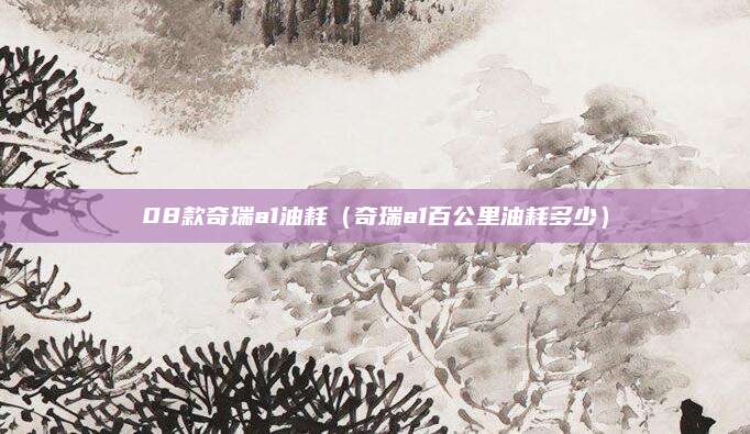 08款奇瑞a1油耗(奇瑞a1百公里油耗多少)
