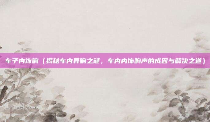车子内饰响(揭秘车内异响之谜,车内内饰响声的成因与解决之道)
