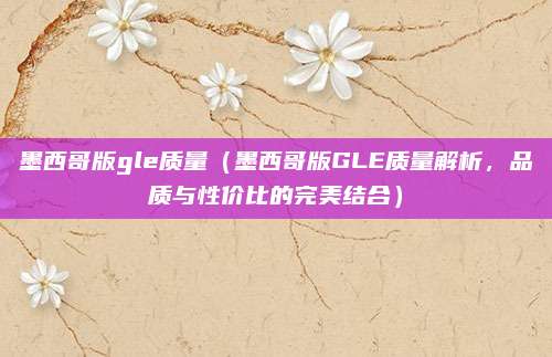 墨西哥版gle质量（墨西哥版GLE质量解析，品质与性价比的完美结合）