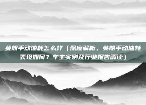 英朗手动油耗怎么样(深度解析,英朗手动油耗表现如何?车主实测及行业报告解读)
