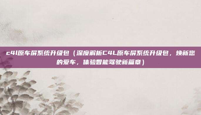 c4l原车屏系统升级包(深度解析C4L原车屏系统升级包,焕新您的爱车,体验智能驾驶新篇章)