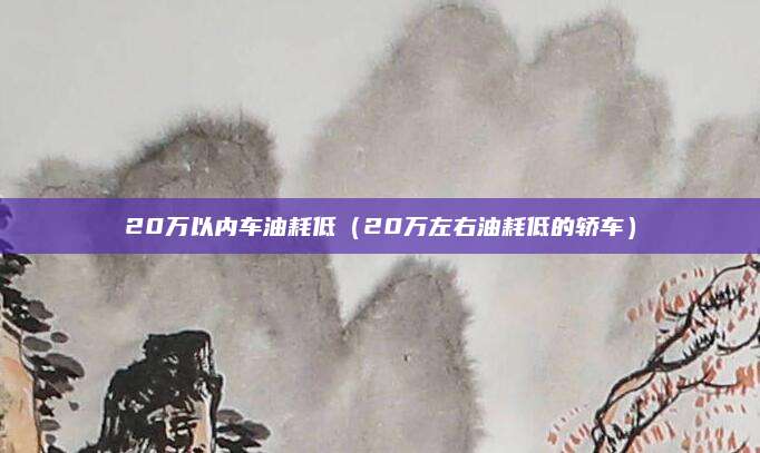 20万以内车油耗低(20万左右油耗低的轿车)