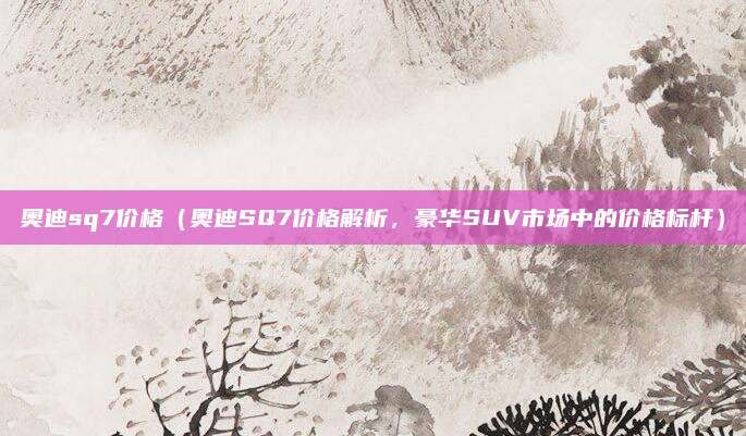 奥迪sq7价格（奥迪SQ7价格解析，豪华SUV市场中的价格标杆）