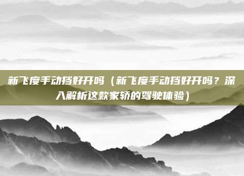 新飞度手动挡好开吗（新飞度手动挡好开吗？深入解析这款家轿的驾驶体验）