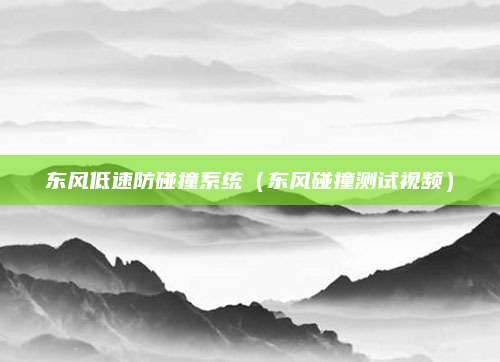 东风低速防碰撞系统(东风碰撞测试视频)