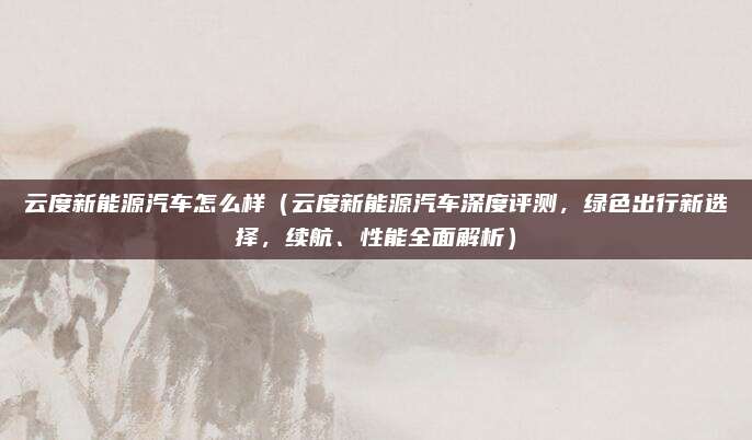 云度新能源汽车怎么样(云度新能源汽车深度评测,绿色出行新选择,续航、性能全面解析)