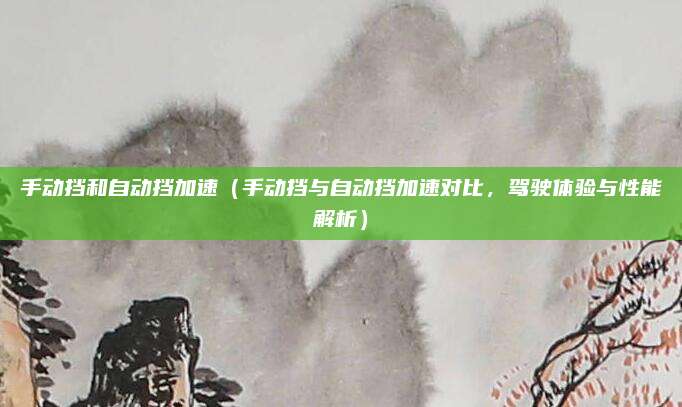 手动挡和自动挡加速(手动挡与自动挡加速对比,驾驶体验与性能解析)