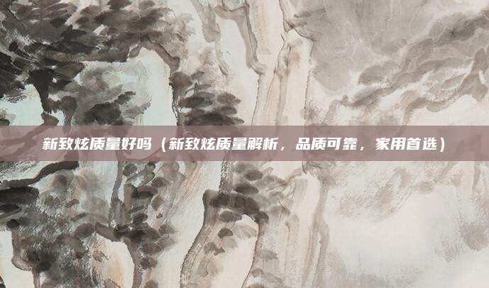 新致炫质量好吗(新致炫质量解析,品质可靠,家用首选)
