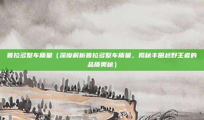普拉多整车质量(深度解析普拉多整车质量,揭秘丰田越野王者的品质奥秘)