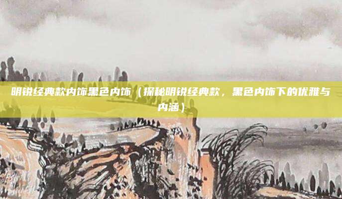 明锐经典款内饰黑色内饰(探秘明锐经典款,黑色内饰下的优雅与内涵)