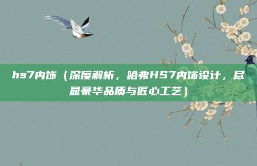 hs7内饰(深度解析,哈弗HS7内饰设计,尽显豪华品质与匠心工艺)