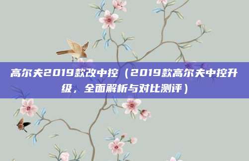 高尔夫2019款改中控(2019款高尔夫中控升级,全面解析与对比测评)