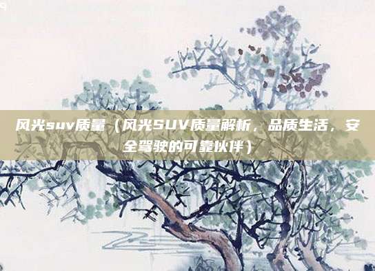 风光suv质量(风光SUV质量解析,品质生活,安全驾驶的可靠伙伴)