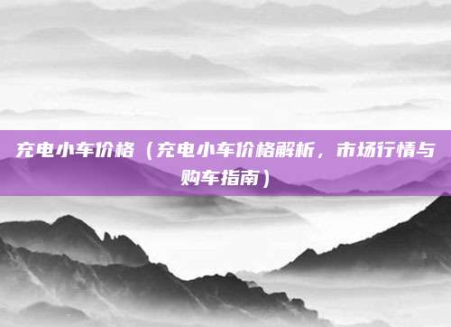 充电小车价格(充电小车价格解析,市场行情与购车指南)
