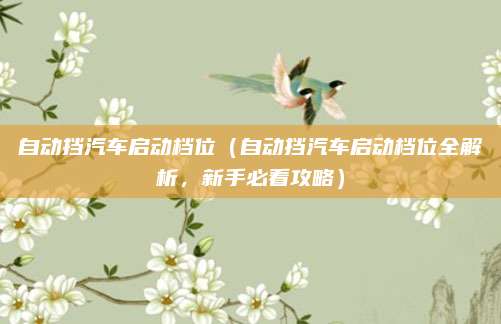 自动挡汽车启动档位(自动挡汽车启动档位全解析,新手必看攻略)