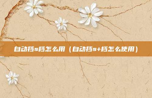 自动挡s档怎么用(自动挡s+档怎么使用)