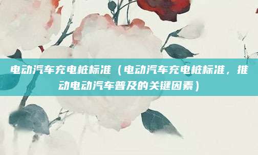 电动汽车充电桩标准（电动汽车充电桩标准，推动电动汽车普及的关键因素）