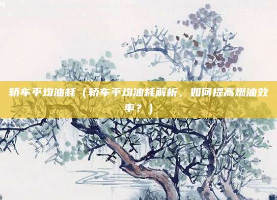 轿车平均油耗(轿车平均油耗解析,如何提高燃油效率?)