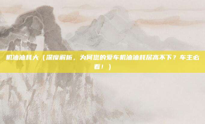机油油耗大（深度解析，为何您的爱车机油油耗居高不下？车主必看！）