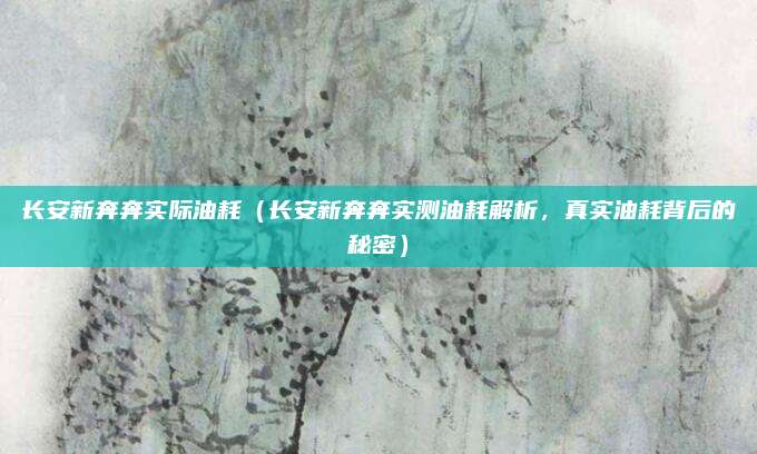 长安新奔奔实际油耗(长安新奔奔实测油耗解析,真实油耗背后的秘密)