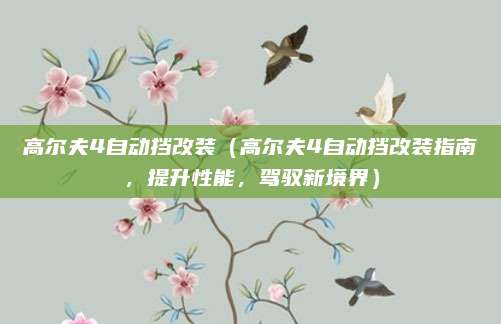 高尔夫4自动挡改装(高尔夫4自动挡改装指南,提升性能,驾驭新境界)