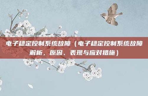 电子稳定控制系统故障(电子稳定控制系统故障解析,原因、表现与应对措施)