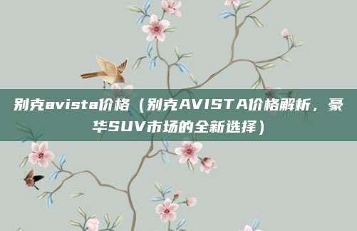 别克avista价格(别克AVISTA价格解析,豪华SUV市场的全新选择)