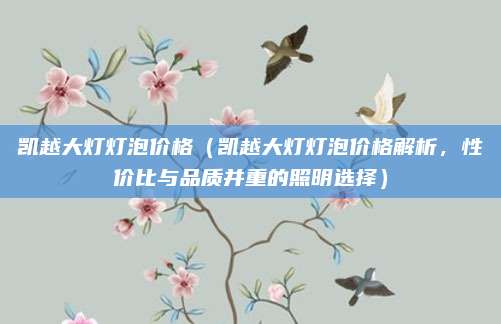 凯越大灯灯泡价格(凯越大灯灯泡价格解析,性价比与品质并重的照明选择)
