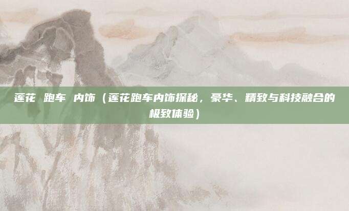莲花 跑车 内饰(莲花跑车内饰探秘,豪华、精致与科技融合的极致体验)