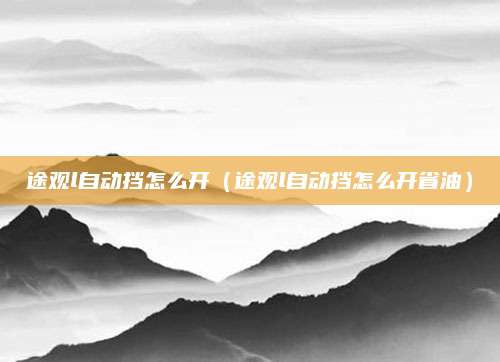 途观l自动挡怎么开(途观l自动挡怎么开省油)