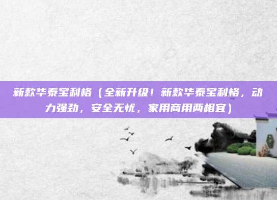 新款华泰宝利格(全新升级!新款华泰宝利格,动力强劲,安全无忧,家用商用两相宜)