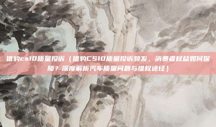 猎豹cs10质量投诉(猎豹CS10质量投诉频发,消费者权益如何保障?深度解析汽车质量问题与维权途径)
