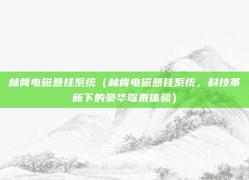 林肯电磁悬挂系统(林肯电磁悬挂系统,科技革新下的豪华驾乘体验)